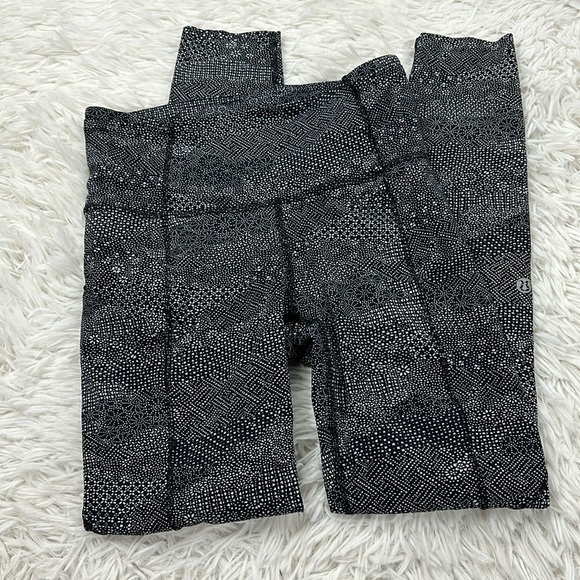 Lululemon Fast & Free 7/8 Tight II *Nulux 25" Meisai White Black - Picture 1 of 7